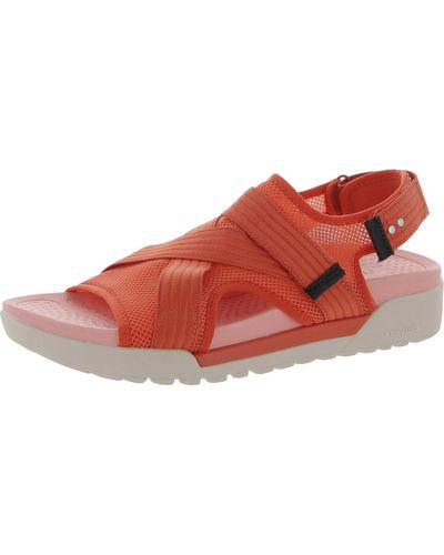 Ryka River Open Toe Ankle Strap Sport Sandals - Red