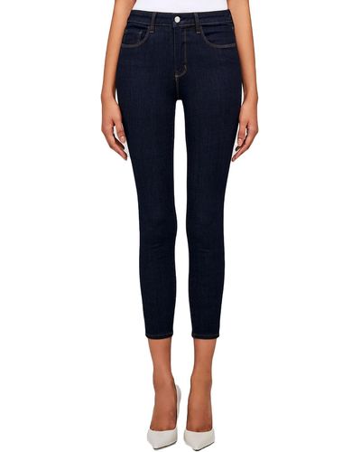 L'Agence Margot High Rise Crop Skinny Jeans - Blue