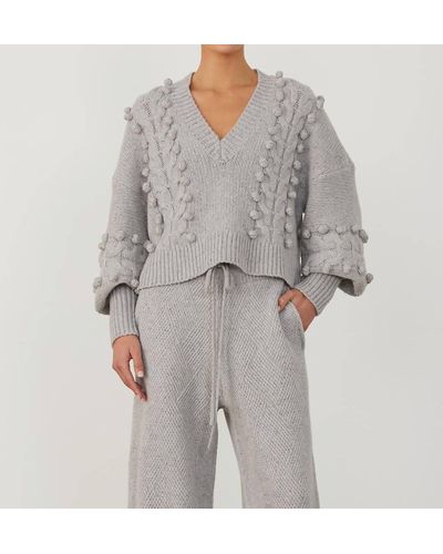 Joslin Studio Elsa Wool Crop Knit Sweater - Gray
