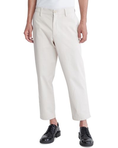 Calvin Klein Tapered Cropped Khaki Pants - Gray