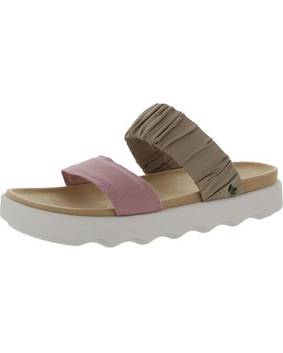 Koolaburra Tayla Slide Slip On Slides Flatform Sandals - Brown
