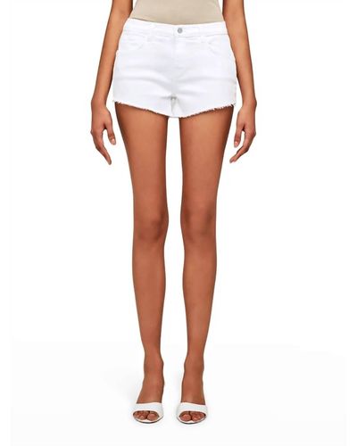 L'Agence Audrey Cut Off Jean Shorts - White