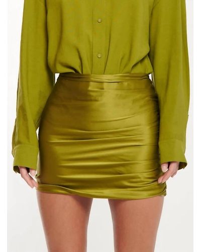 The Sei Ruched Mini Skirt - Green