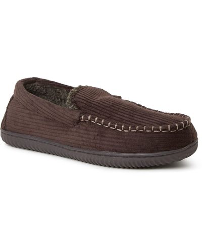 Men's dearfoams microsuede whipstitch trim moccasin slippers discount