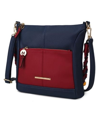 MKF Collection by Mia K Nala Vegan Color-block Leather 's Shoulder Bag - Blue