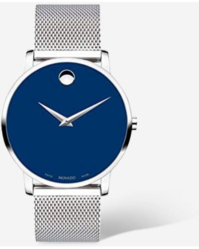 Movado Museum Classic 40mm Stainless Steel Quartz Watch - Blue