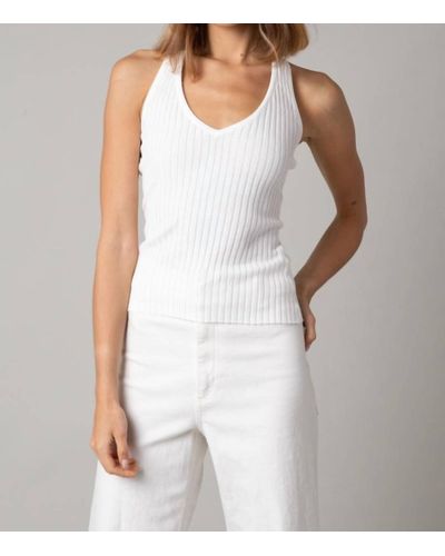 Olivaceous Gianna Ribbed Halter Top - White