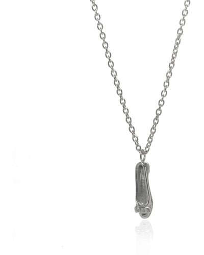 Ferragamo Charms Sterling Silver Pendant Necklace 704207 - Metallic