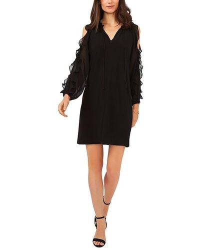 Msk Petites Ruffled Mini Cocktail And Party Dress - Black