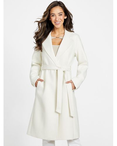 Guess Factory Adrianne Wool-blend Coat - White