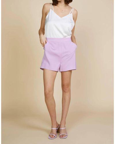 Skies Are Blue Dressy Structured Shorts - Purple