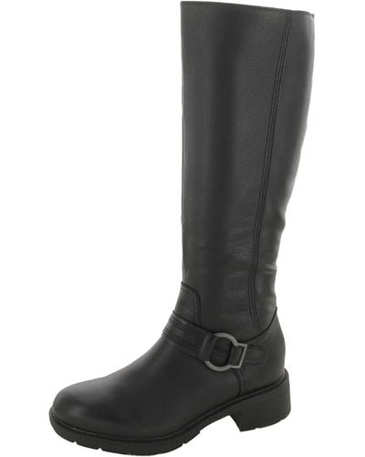 Clarks Hearth Rae Leather Harness Knee-high Boots - Black