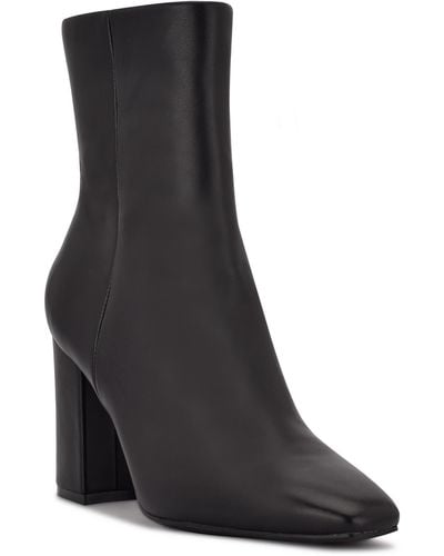 Nine West Adea Studded Square Toe Mid-calf Boots - Black