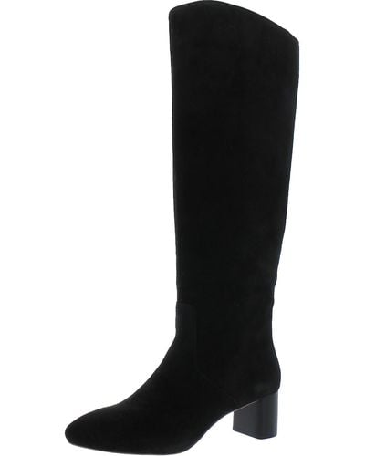 Loeffler Randall Gia Faux Suede Riding Knee-high Boots - Black
