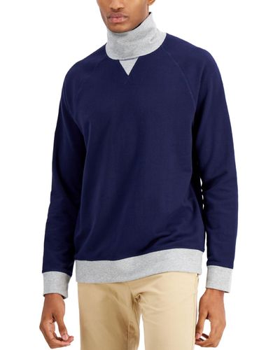 Club Room Spiralite Colorblock Pullover Sweatshirt - Blue