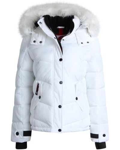 canada weather gear Olcw905ec Faux Fur Trim Insulated Puffer Jacket - White