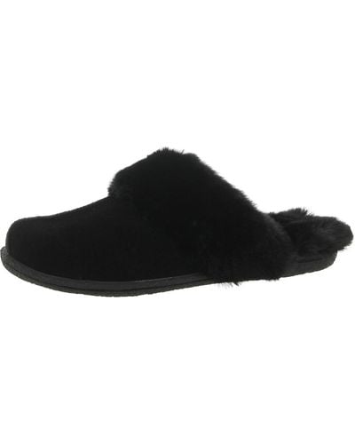 Foamtreads Sierra Leather Slip On Slide Slippers - Black