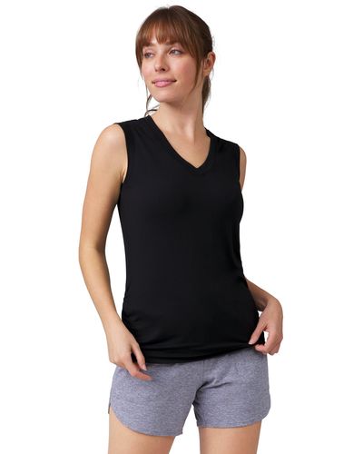 Free Country Microtech Chill V-neck Tank Top - Black