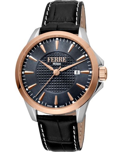Ferré Fashion 42mm Quartz Watch - Black