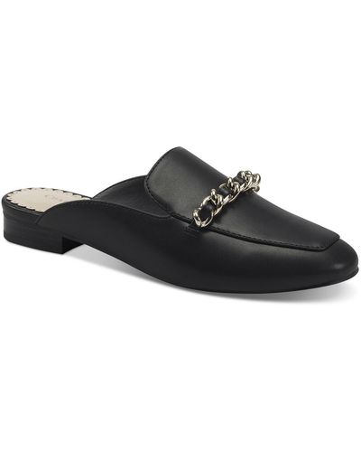 Charter Club Round Toe Faux Leather Mules - Black