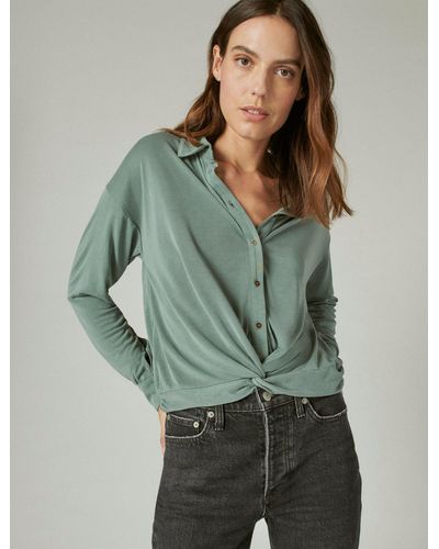 Lucky Brand Women's Long Sleeve Button Up Two Pocket Danni