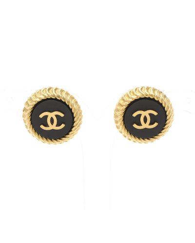 Chanel Coco Mark Earrings Gp Gold 95c - Metallic