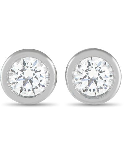 Tiffany & Co. Elsa Peretti Platinum Diamond Stud Earrings - Metallic