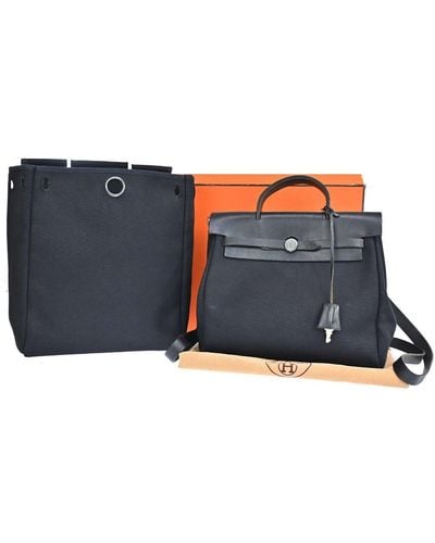 Hermès Herbag Canvas Backpack Bag (pre-owned) - Blue