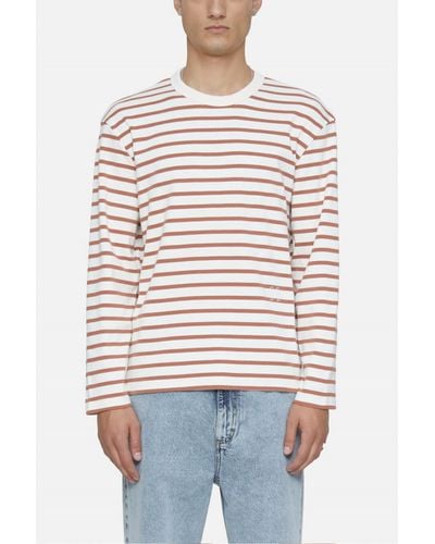 Closed Striped Long Sleeve Shirt - Red