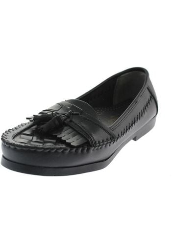 Deer Stags Herman Woven Faux Leather Tassel Loafers - Black