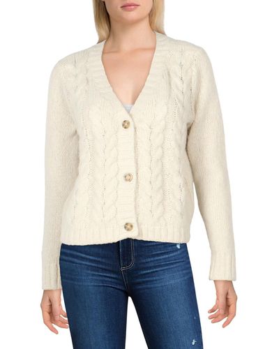 Vero Moda V-neck Cable Knit Cardigan Sweater - White