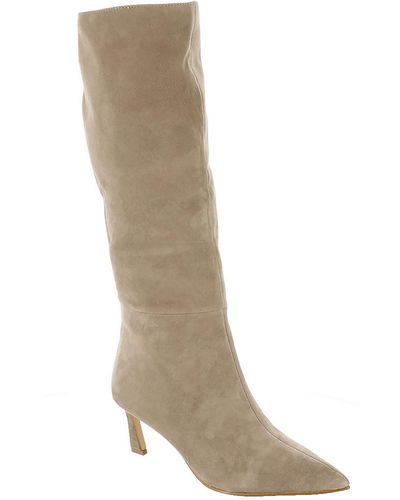 Steve Madden Lavan Suede Pointed Toe Knee-high Boots - White