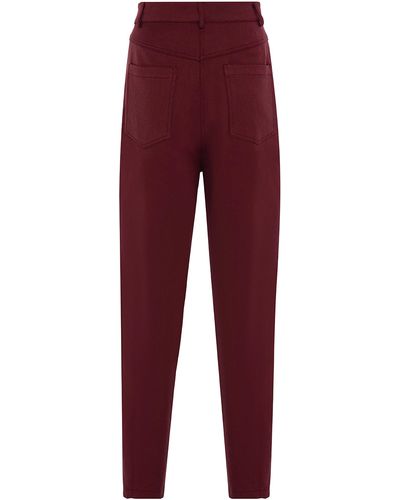 Nocturne Pleated Slouchy Pants - Red
