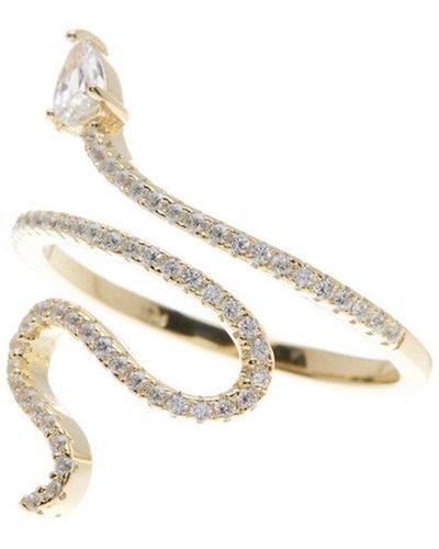 Adornia Crystal Snake Ring Gold - Metallic