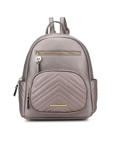MKF Collection by Mia K Romana Vegan Leather Backpack - Gray