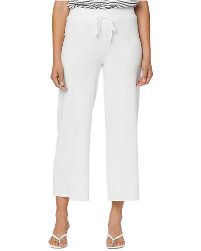 NYDJ Wide Leg Terry Ankle Sweatpants - White