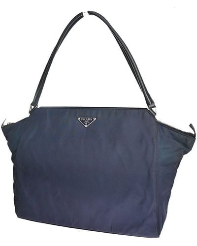 Prada Tessuto Synthetic Shopper Bag (pre-owned) - Blue
