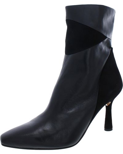 Franco Sarto Milinda Leather Square Toe Mid-calf Boots - Black