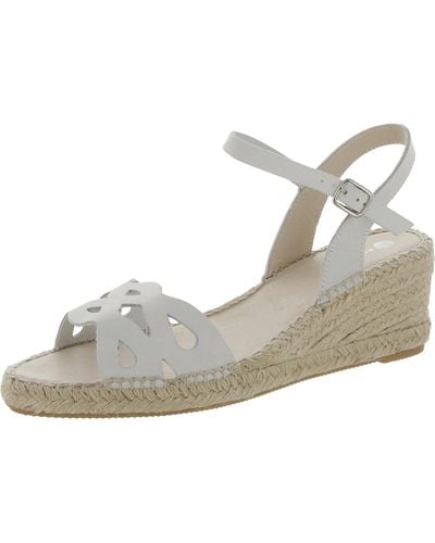 Eric Michael Ruby Leather Ankle Strap Espadrilles - Natural