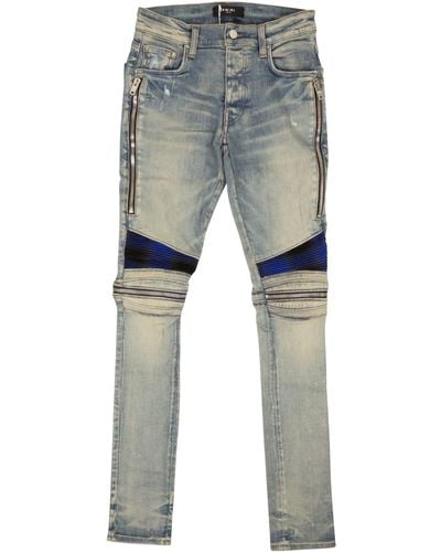 Amiri Clay Indigo Cotton Plaid Mx2 Jeans - Blue