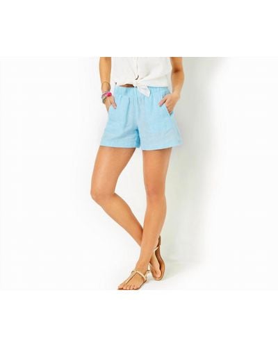 Lilly Pulitzer Lilo Linen Shorts In Celestial Blue