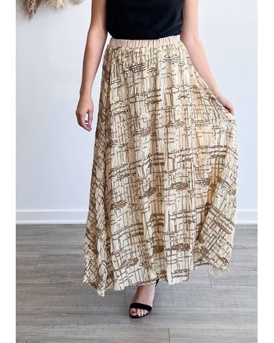 En Saison Romi Embellished Midi Skirt - Natural