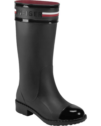 Tommy Hilfiger Talisa Toe Cap Waterproof Rain Boots - Black