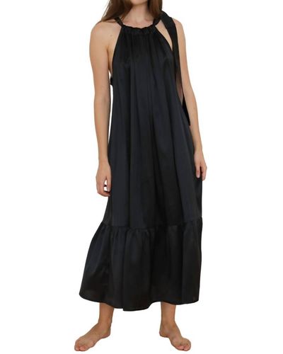 Monica Nera Belinda Maxi Silk Dress - Black