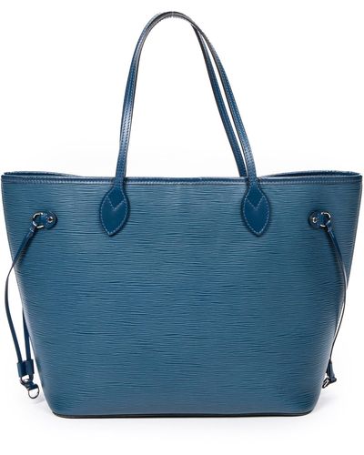 Blue Louis Vuitton Bag - 228 For Sale on 1stDibs  blue and white louis  vuitton purse, blue lv handbag, lv blue leather bag