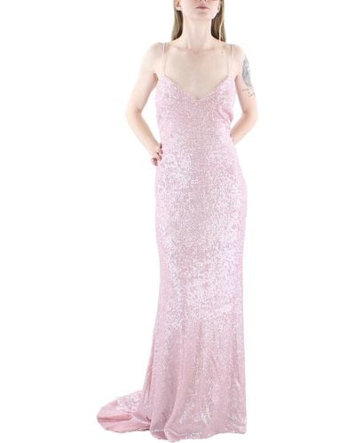 Donna Karan Mermaid Sequined Evening Dress - Pink