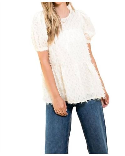 Thml Isabella Tiered Short Sleeve Top - White