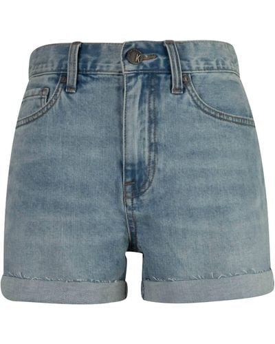 Kut From The Kloth Jane High Rise Short Uneven Roll Up Raw Hem - Blue