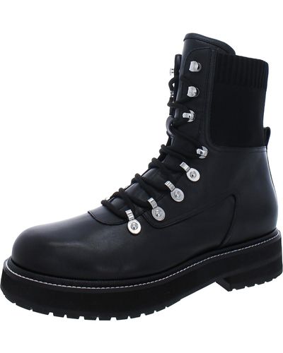 Marc Fisher Mlelwa Leather Casual Combat & Lace-up Boots - Black