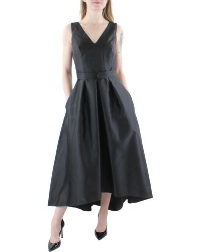 Alfred Sung Pleated Long Evening Dress - Black